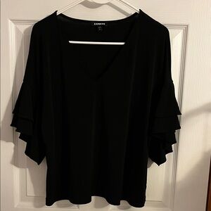Express V-Neck Black Blouse
